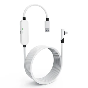 USB3.2 Type C Right Angle 3A Fast Charging VR Link Data Cable with Braided Shielding for Computer and Cameras