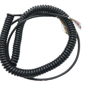 Custom Spiral Spring Cable Multi Core Coiled Cable PU PVC Retractable Power Signal Cable for CNC Robot Encoder OEM Factory