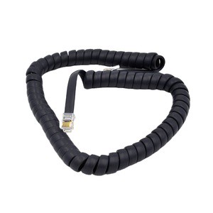 50FT 10FT RJ11 RJ12 RJ45 RJ50 Spiral Curly Coiled Wire Cable