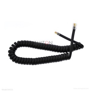 Customized Black White RJ9 RJ10 26AWG Spiral Cable Telephone Handset Coiled Cable 4P4C