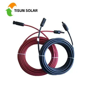 Tisun Ready Stock Factory High Quality 4mm / 6mm /10mm Solar Cable Customized Solar PV Cable for Solar Power System