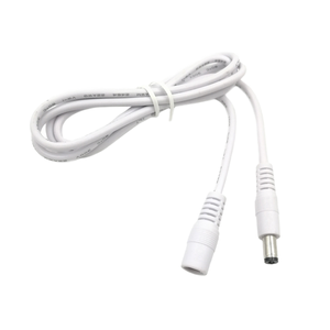 24AWG DC White Stripped Ends Power Cord 5.5mm 2.1mm Barrel Plug Male Connector Extension Cable 1m Home Appliance CCTV Camera