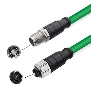 M12 8P X Code Male Female Ethernet Network Cable Waterproof IP67 Industrial Shielded Drag Chain Cable