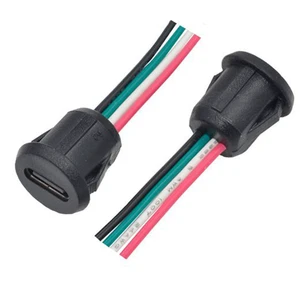4 Way Snap in USB Type C Female Connector Panel Mount Power Socket for Charge Cable