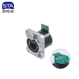 RJ45 D-Type XLR Female Panel Mount Pass Through Audio Cable Stage Box Patch Panel Floor Box Studio Microphone Connector