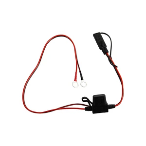 12V Car Battery Extension Cable SAE Power Plug Connector to Battery Terminal Ring Lug Solar Cable with Fuse