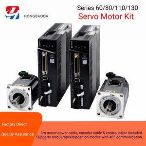HONGBAODA NEMA 52 AC Servo Motor Kit, 1.5kW, 7.5N.m, 3000RPM, 23-Bit Encoder, Industrial Motion Set