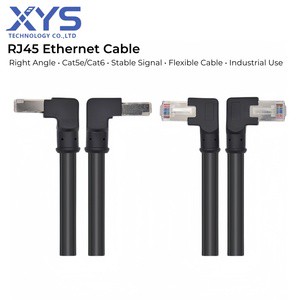 RJ45 Right Angle Ethernet Cable Industrial Network Cable Assembly for Network Server 5Gbps CE RoHS Certified