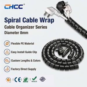 Wholesale PE Sleeve Spiral Protector Hose Cable Organizer Spiral Cable Wrap Cable Spiral Protector