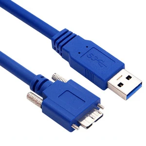 USB 3.0 Type a Male to Micro B USB3.0 Cable with Screw Locking Usb 3.0 Camera Cable for Machine Vision