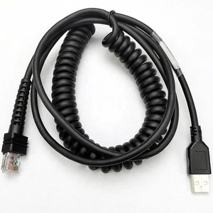 SOTESIN 3m USB Data Cable Barcode Scanner Coiled Curly Spiral Cable for Datalogic PD8330 PD9530 PD9531 PM9500