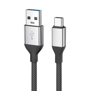 Custom Logo Nylon Braided USB 3.0 Type-C Camera & Computer Fast Charging Cable with 27W/45W Metal Head