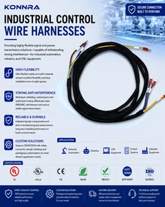 Industrial Robot Arm Cable Harness High Flexible PVC/PBT Signal Power Wires Custom Connectors for Automobile Motorcycle