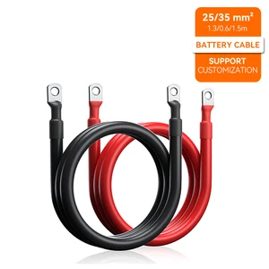 PowMr 35mm2 0.3/0.6/1.5m Meters Roll Battery Cable with Battery Terminal for Solar Battery Connection