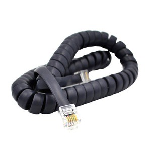 28awg 30awg RJ12 6p6c Telephone Curly Cable Spring Coiled Spiral Handset Wire