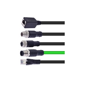M12 to RJ45 Industrial Ethernet Cable D and X Code 8 Pin IP67 Waterproof Molded Connector