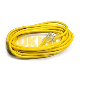14/3 25ft CETL Certified Lighted End 15A Copper/PVC Power Cord Electrical Outdoor Heavy Duty 125V One Socket Extension Cords