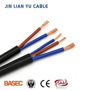 Waterproof Flexible RVV Model IE4 Rubber-Sheathed Stranded Coil Cable 24 AWG 450V/750V Copper Submersible Motors Deep 60C Black
