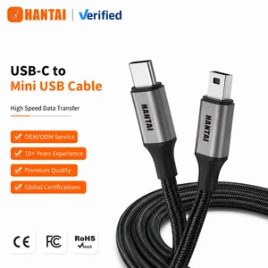 Premium USB-C to Mini USB Syncing Cable 5ft Fast Charging Type C to Mini B 5 Pin Cord for GoPro Hero 3+ 4 Digital Camera