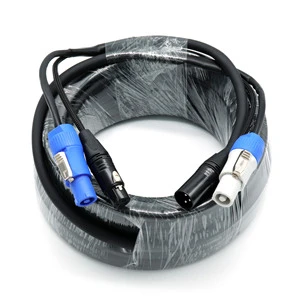 Stage Light Powercon 3pin DMX XLR Combo Cable 1m 2m 3m 5m Power and Signal Combination Cable