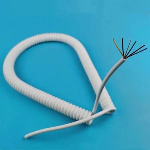 MYYONG White Solid Copper PU Insulated Spring Cable Wire 3 Core 15 AWG/0.15mm Stretch Spiral Telescopic for Underground Use