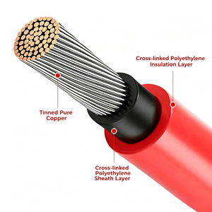 Durable PV1-F-1*2.5/4/6/10 mm Solar PV Cable with Tinned Copper Core for Outdoor Distributed Solar PV Energy Storage Systems