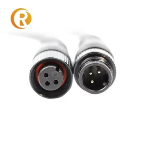 3 Pin Waterproof Electrical Din Cable Assembly Plug 3 Pin Power Connector Adapter Screw Locking Cable Industrial