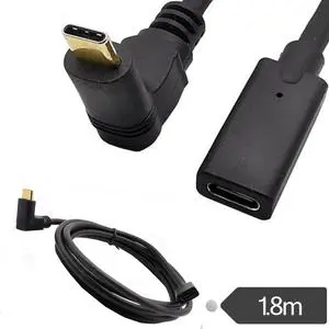 OEM ODM 10Gbps Gold-Plated USB 3.1 Type C Cord 90 Degree Angled Elbow Data USB Cable for Camera and Computer
