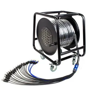 SND247 Professional 12-40CH Female to Male XLR Stage Snake Cable with Heavy Duty Steel Drum
