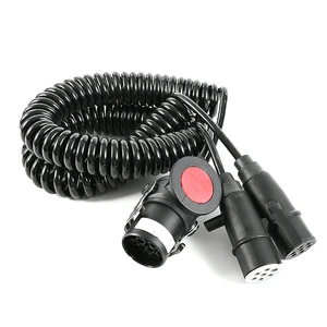 Wholesale 24V Trailer ABS EBS Coiled Power Cable Heavy Duty 7-Way Truck Trailer Electrical Cable