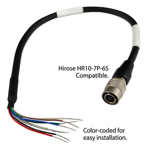 For HR10-7P-6S Compatible 6Pin Female PVC Double Shielding IP65 Industrial Pigtail Cable for Machine Vision Robotic