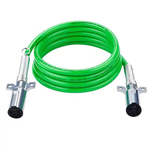 Factory Wholesale Green 7-Way 12ft Electrical Coiled Cable for Heavy Duty Truck Trailer Abs System