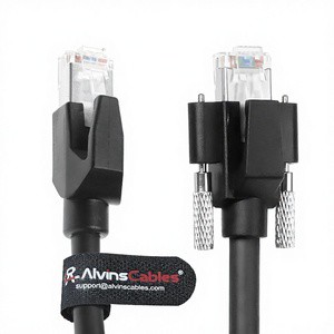 Alvin's GigE Vision Industrial Ethernet Camera Cable Shielded CAT6a RJ45 Screw Lock High-Flex Drag-Chain Compatible for Cognex