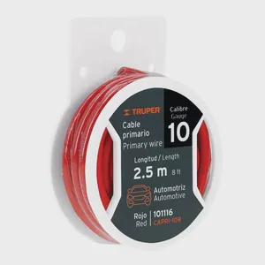 BOX 4 Reel with 2.5 m of red primary cable, 10 gauge, TRUPER