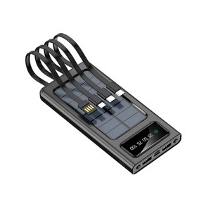 20000mAh Solar Power Bank Charger Built-in Waterproof Cable LED Light Mobile Charger with 10W Output Power