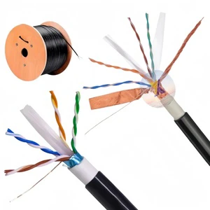 Shield double jacket 23awg cat6 lan cable de internet cable reel stp FTP SFTP cat6 outdoor cable 300 305m reel c ble cat6 drum