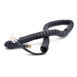 Flexible 6 Core Spiral Cord Coiled Cable PVC RJ12 Spiral Cable