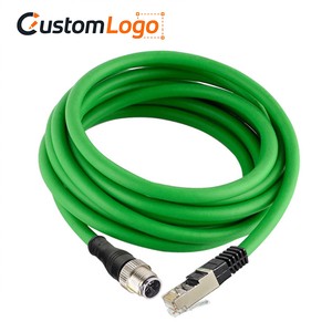 X-Coded 8 Pin to RJ45 Ethernet Cable 10Gbps Cat6A Industrial Shielded Cable Waterproof for Camera Automation Application