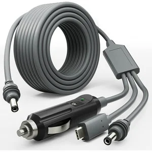 3-in-1 Starlink Mini Power Extension Cable 18AWG DC USB C PVC Jacket Made Pure Copper Compatible Car Camera Power Cable