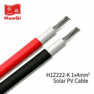 HUAQI H1Z2Z2-K 4mm2 Solar Cable DC1500V EN50618 UV Resistant for Rooftop PV System