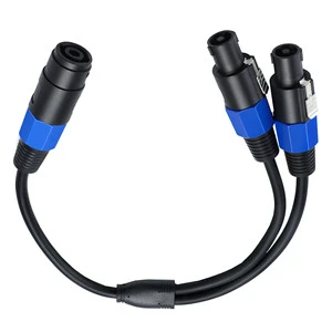2Core 10A ABS Audio Loudspeaker Cable to Speakon Plug PVC Jacket Stage Speaker IP65 Copper Wire Nickel-Plated Contacts