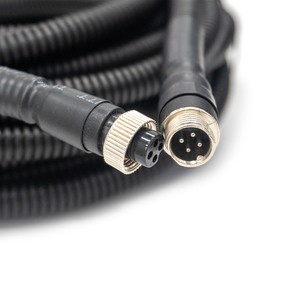 GX12 4-Pin Copper Spiral Cable Shielded IP67 Anti-Interference Industrial Medium Voltage for Bus Truck Camera Connective