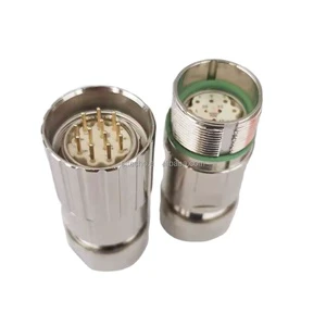 Plug M23 Servo Motor Connector Straight Type Internal External Thread 6-pin 7-pin 9-pin 12-pin 17-pin Female Plug Male Connector
