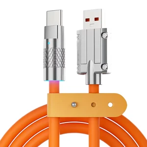 120W Zinc Alloy Type-C Data Cable Super Fast USB Flash Charge 6A for Oppo Mobile Phones Scanner Camera Printer Shielded Pure
