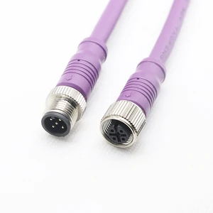 M12 5-Pin Male to Female Connector Cable Industrial Waterproof Sensor Extension Wire A-Coded Safe Signal Cord for Automation