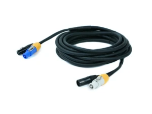 ABCCABLS Custom Length Stage Combo Cable XLR Male/Female + Powercon Blue/White Connector for Stage Lighting & Audio Equipment