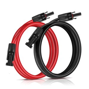Solar Cable 1/1.5/2/3/4/5/7/9 Meters Red and Black 6mm2 Solar Panel Connection Cable with Connector