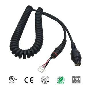 Customized IPX7 Waterproof Spiral Wiring Harness 26AWG PLO PIN 26AWG PP 26AWG PVC Jacket Rolled Wire for Wireless Communication