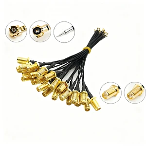S-M-A UFL Female Jack Bulkhead RF Pigtail Coaxial Jumper Cable Assembly 0.81 1.13 1.37 1.78mm Insulated Copper PVC/PTFE/PE