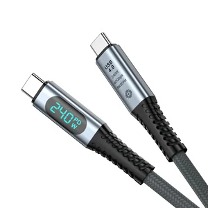 USB4 Data Cable 8K 60HZ HD Video Compatibility Full-Function PD240W Fast Charging Aluminum Alloy TPE Braid Compatible Cameras